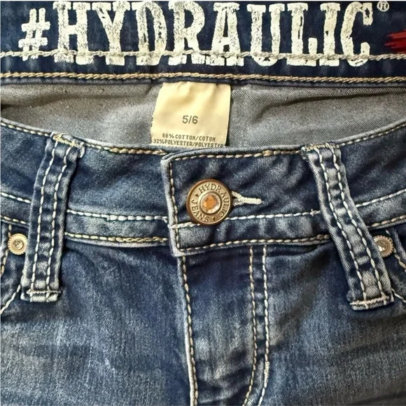 💙 HYDRAULIC Lola Curvy Low Rise Skinny Jeans 5/6 ✨ Embroidered Y2K Denim 💙 - Picture 6 of 13